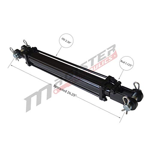 Double Acting Hydraulic Cylinder - AG Tie-Rod Hydraulic Cylinder 2500 PSI Agriculture Standard 2" bore 16" Stroke (2x16) - size: 16" Stroke, style: 2" Bore