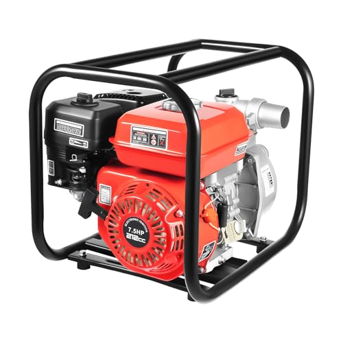 Gasoline Water Pump 7.5HP 212CC 4-Stroke Portable Gas Powered Water Pumps, 2 Inch Gasoline Engine Water Pump Kit with 25 Ft Water Pipe for Farmland Watering, Garden Irrigation - color: 7.5hp-212cc-4 Storke-2 Inch
