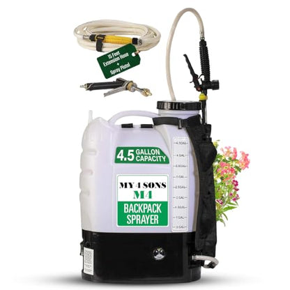My 4 Sons M4 Battery Powered Backpack Sprayer with 15ft Extension Hose