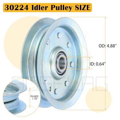 30224 Idler Pulley for Dixie Chopper 42", 50", 60" and 72" Decks - size: 1x30224W