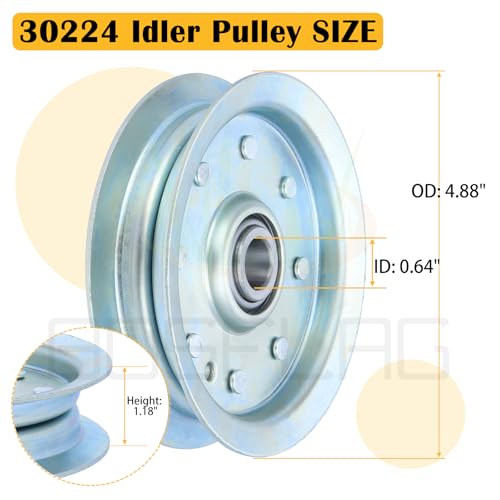 30224 Idler Pulley for Dixie Chopper 42", 50", 60" and 72" Decks - size: 1x30224W