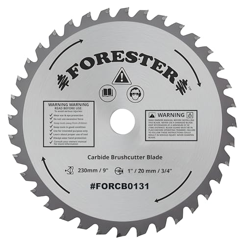 Forester Carbide Tip Brush Cutter Blade - 9in x 36 Teeth | Fits Most Straight Shaft Trimmers | Conversion Kit Sold Separately - size: 9" (36 Tooth)