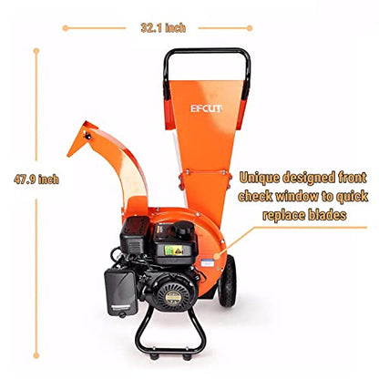 C30 Wood Chipper Shredder Mulcher 7 HP 212cc Heavy Duty Rotor Engine Gas Powered 3 inch Max Wood Diameter Capacity 20:1 Reduction Ratio - size: Pro: Faster & More Stable - C30