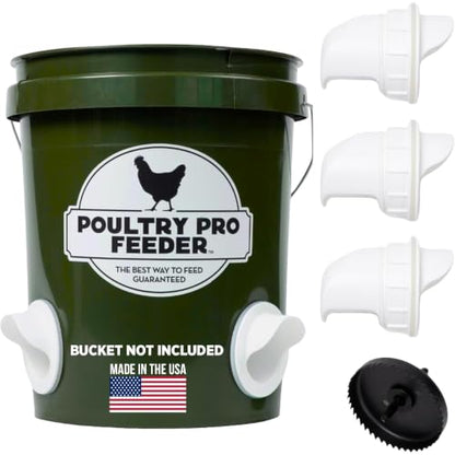 Poultry Pro DIY Chicken Feeder Kit, Weatherproof, 3 Ports & Hole Saw - style: Original Feeder 3 Pack
