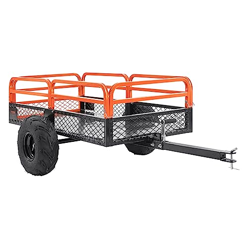 VEVOR ATV UTV Trailer Tow Behind Dump Cart - color: Orange+black