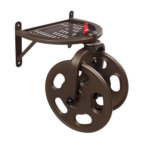 Liberty Garden Navigator Hose Reel, Bronze, with Flip Top - style: Classic, Pull Up Latch