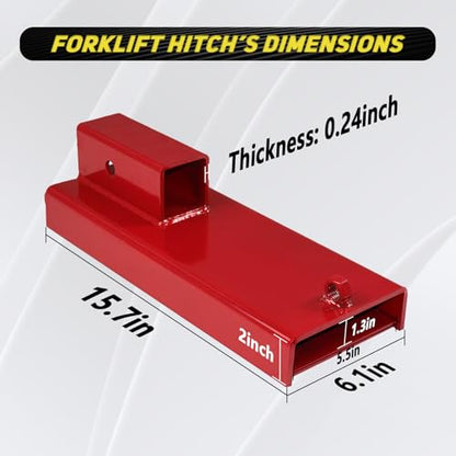 2" Forklift Trailer Hitch Receiver Fit for Pallet Fork W/Chain | Trailer Towing Adapter Hitch Attachment