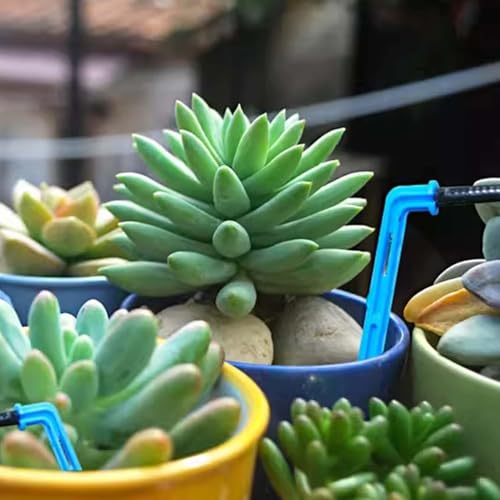 15Pcs 90 Degree Micro Drip Irrigation Kit 4/7mm Hose Garden Curved Arrow Water Saving Drip Irrigation Tool Irrigation System (Blue) - color: Blue