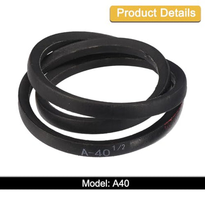uxcell A40 1/2 Classic Wrapped V-Belt, 43" Outside Circumference, Black - size: A40 1/2