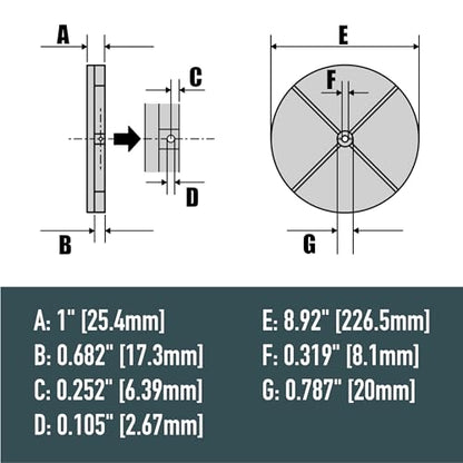 9" ATV Spreader Spinner Disk Replaces Buyers SaltDogg 3007863 for ATVS100