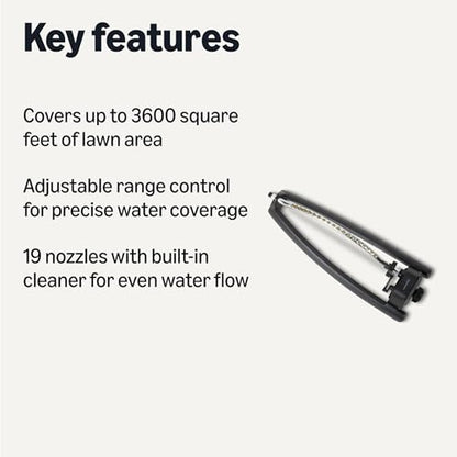 Amazon Basics Oscillating Lawn Sprinkler for Yard, Garden and Flower Beds, 3600 Square Foot Coverage, Black - style: Oscillating