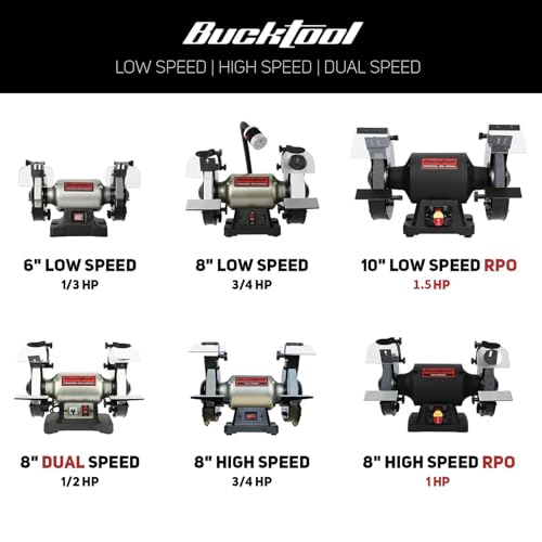 BUCKTOOL 10" 1.5HP Low Speed Bench Grinder,High Precision Wobble Free Wheel - style: 10" Low Speed Pro