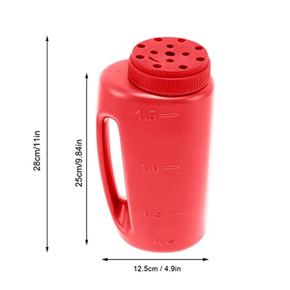 Handheld Fertilizer Spreader Hand Held Grass Seed Spreader Crop Spreading Salt Sowing Pot (Red) - color: Red