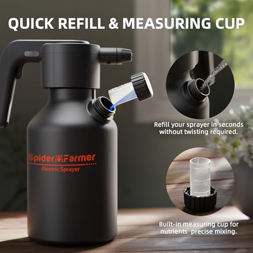 Spider Farmer 70oz Battery Powered Sprayer, 0.5 Gal Electric Spray Bottle