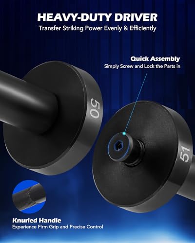 OMT Bushing Driver Tool & Bearing Press Kit, 5-Ton Bearing Puller Tool Set - color: Black Bearing Splitter Kit, size: 66pc Bearing Splitter & Bushing Driver Kit