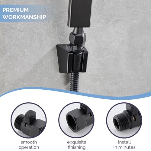 Angle Simple Shower Valve, Water Flow Control Shut Off Valve, Matte Black - color: Matte Black