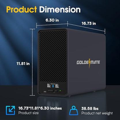 GOLDENMATE 2000VA/1600W Lithium UPS Battery Backup & Surge Protector, Gray - color: Gray, size: 2000va/1600w
