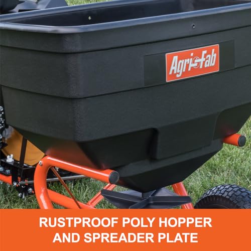 Agri-Fab Tow Behind Broadcast Spreader for Seed, Fertilizer, Salt and Ice Melt, 185 lb Capacity Lawn and Garden Spreader with 12 Ft Spread Width - style: 185 lb. Direct Rod Control Tow-Behind Lawn and Garden Spreader