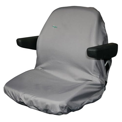 Town & Country Covers | Universal Tractor Seat Cover, Plant Hire Seat Cover, Standard & Large Size, Heavy Duty, Fast & Easy to Fit, Waterproof, Armrest & Headrest Slots (Grey, Large) - color: Grey, size: Large