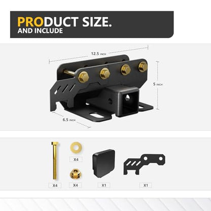 YZONA Tow Hitch 2 Inch, for Ford Bronco Tow Hitch Trailer Kit Compatible for 2021-2026 Ford Bronco 2 Door & 4 Door Hitch Receiver with Cover, Rear Bumper Towing Hook Combo (Exclude Bronco Sport) | Rear bumper tow hitch fits 2 and 4 Door models, excludes B