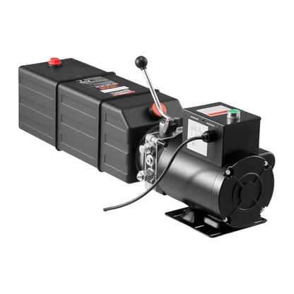 Vevor Hydraulic Pump 15 Quart Hydraulic Motor Hydraulic Lift Single Phase Car Lift 3450 RPM Dump Trailer 208-230 Volt Portable Car Lift 2 Horsepower Auto Lift Vehicle Lift Portable Power Press - size: 16 Quart, style: Single Acting