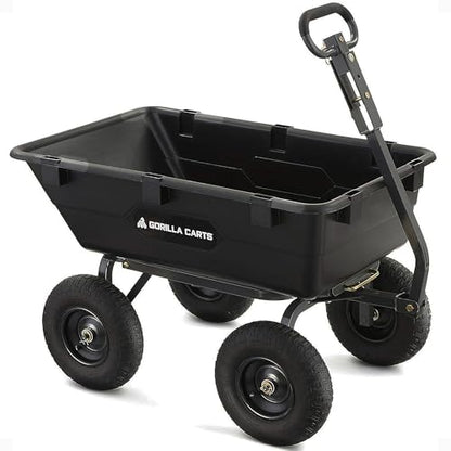 Gorilla Carts Poly Dump Cart, 1200 lb. Capacity, 6 Cu Ft - size: 6-Cubic Feet, style: Pneumatic