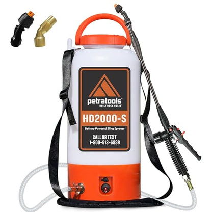 PetraTools HD2000-S 2 Gallon Battery Powered Garden Sprayer, 2 Hour Runtime - size: 2 Gallon Standard
