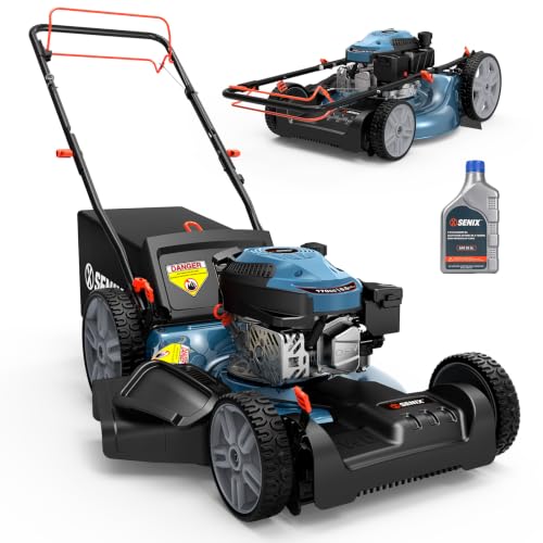SENIX 21 in Self Propelled Gas Lawn Mower, 6 Cutting Height Adjustment - size: 21 Inch