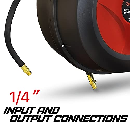 ReelWorks Air Hose Reel Retractable 3/8" Inch x 50' Foot