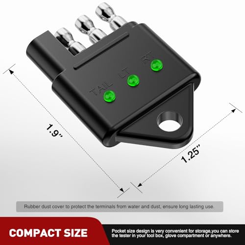 Nilight 4 Way Flat Trailer Wiring Circuit Tester Male End - color: 4-Way Flat Trailer Wiring Tester