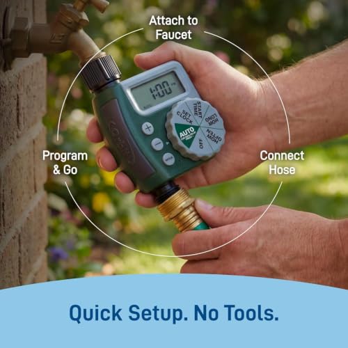 2-Pack (2 Total Timers) Orbit Programmable Digital Hose Watering Timer - 1 Outlet - Battery Powered - with LCD Screen - Built-in Rain Delay - Water-Resistant - 62061 - size: 2-Pack 1 Outlet