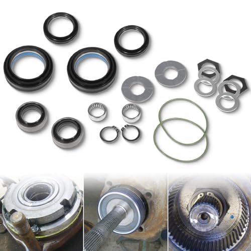 Outer Axle Dust Seal & Inner Tube Seal & Needle Bearing & Snap Ring & Thrust Washer Seals Kit Fit For Ford Super Duty Excursion F250 F350 F450 With Dana 50 60 Front Axle 1998-2004 - size: 20 PCS Seals Kit For Ford F250 F350 (1998-2004)