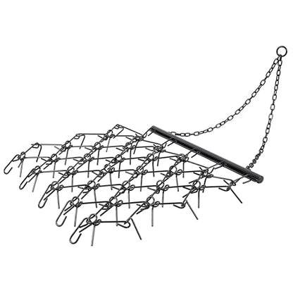 4x4FT Steel Drag Harrow Field Leveling Chain Rake for ATV UTV Tractor Black - size: 4x4ft