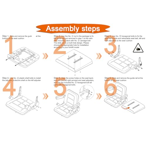 Universal Forklift Seat, Tractor Seat with Safety Belt