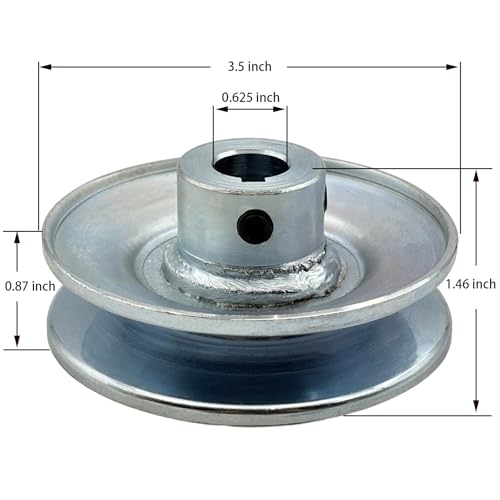 AB350-5/8 Single Groove Web Sheaves,v Belt Pulley 3.5" OD 5/8 inch bore,Motor Pulley Carbon Steel for A B 5L 4L V-Belts