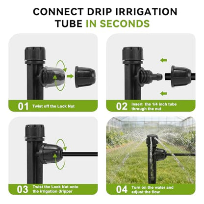 30pcs 1/4" Drip Irrigation Emitters & Irrigation Drippers Sprinkler Heads