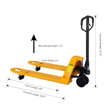 APOLLOLIFT Pallet Jack Trucks 27" W x 48" L Fork, 5500-Lbs Capacity - size: 5500lbs-48"x27"