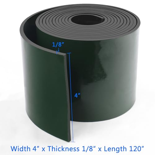 HooTown Adhesive Solid Rubber Strips, Self Neoprene Rubber Sheet Rolls Seal - size: 4”Wide x 120”Long, style: 1/8" Thick Adhesive