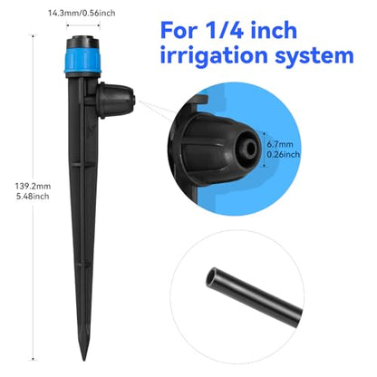 Adjustable 1/4" Drip Irrigation Drippers for Garden Irrigation System,20 PK - size: 20pcs Drip Emitters with Lock Barb