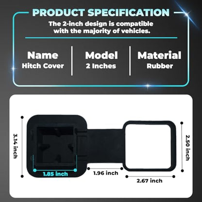 BFXM Trailer Hitch Covers, Tow Hitch Covers, Rubber Hitch Covers 2 Inch