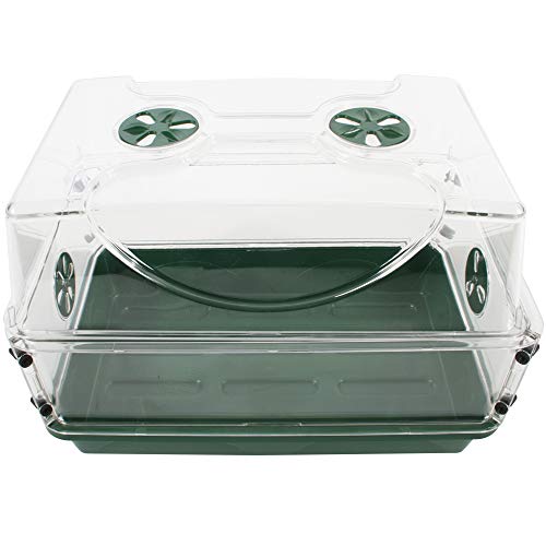 EarlyGrow 93763 Medium Seed and Herb Domed Propagator with Vented Side Height Extension, Green - size: Medium with 1 Height Extender