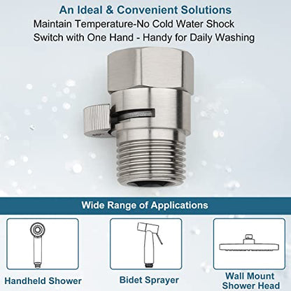 Midanya G1/2" Water Flow Control Shower Shut Off Valve,Brushed Nickel - color: Nickel