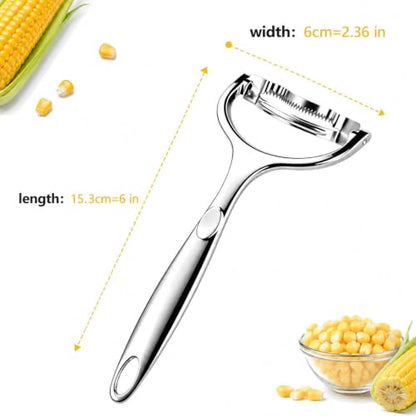 2PCS Upgraded Corn Peeler 304 Stainless Steel Corn Kernel Remover, Ergonomic Corn Planer Thresher, Durable & Efficient Corn Kernel Remover for Kitchen Gadge
