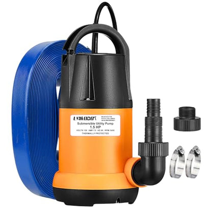Sump Pump Submersible With 25Ft. Hose, Submersible Pump, 25Ft Cord, 4000GPH