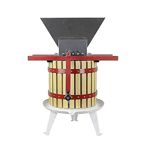 Fruit Wine Press and Crusher,100% Nature Apple&Grape&Berries Crusher Manual Juice Maker for Kitchen
