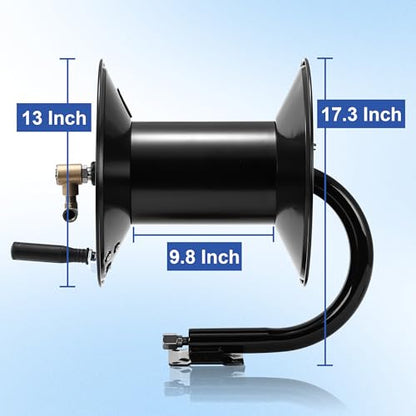 M MINGLE Pressure Washer Hose Reel 200ft x 3/8" / 350ft x 1/4", 4000 PSI - size: 200FT