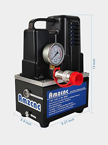 AMZCNC 110V/120V 10K PSI Electric Hydraulic Pump, Single Acting - style: 10000Psi One Way Mini