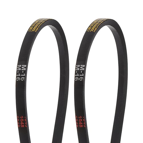 HARFINGTON 2Pcs M-16 Rubber V Belt Drive Transmission Belt 16" Pitch Girth 10mm Width 5.5mm Height JIS Standard Industrial Power Belt for Machinery Mower - size: 16"