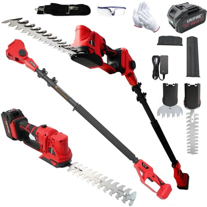 4-in-1 Electric Pole Hedge Trimmer, Cordless Bush Trimmer & Grass Shear