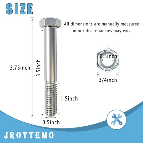 500101 Shear Bolt 1/2" x 3-1/2" with Nylock Nuts for Bush Hog/King Kutter